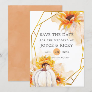 Convite de Noivado de Outono Abóbora Save The Date