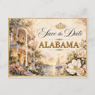 Convite de Noivado Elegante Alabama Save the Date 