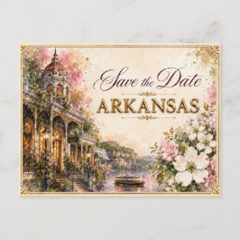Convite de Noivado Elegante Arkansas Save the Date