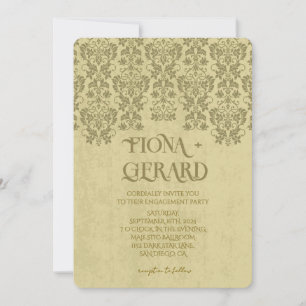 Convite de Noivado Elegante com Renda Glamour