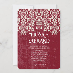 Convite de Noivado Elegante e Glamouroso com Renda
