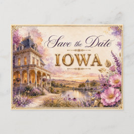 Convite de Noivado Elegante Iowa Save the Date