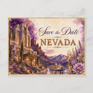 Convite de Noivado Elegante Nevada Save the Date