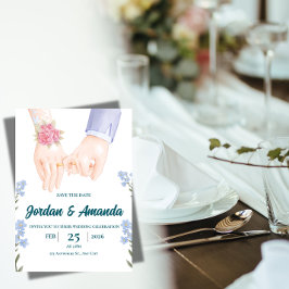 Convite de Noivado Elegante Save the Date