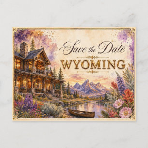 Convite de Noivado Elegante Wyoming Save the Date 