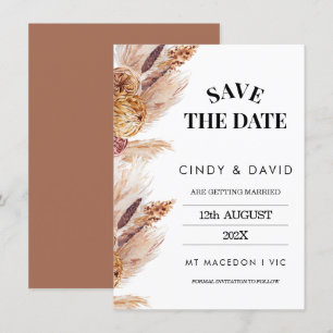 Convite de Noivado Floral Boho Capim Pampas Salve 