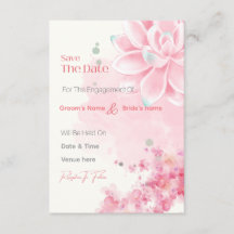 Convite de Noivado Floral com Aquarela Rosa para S