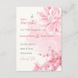 Convite de Noivado Floral com Aquarela Rosa para S