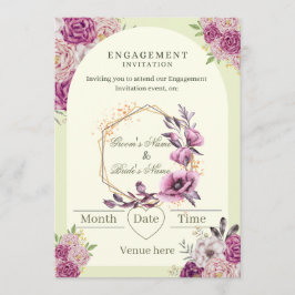 Convite de Noivado Floral Elegante