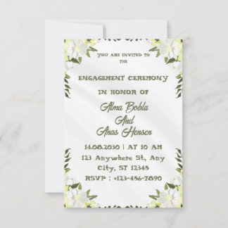 Convite de Noivado Floral Elegante
