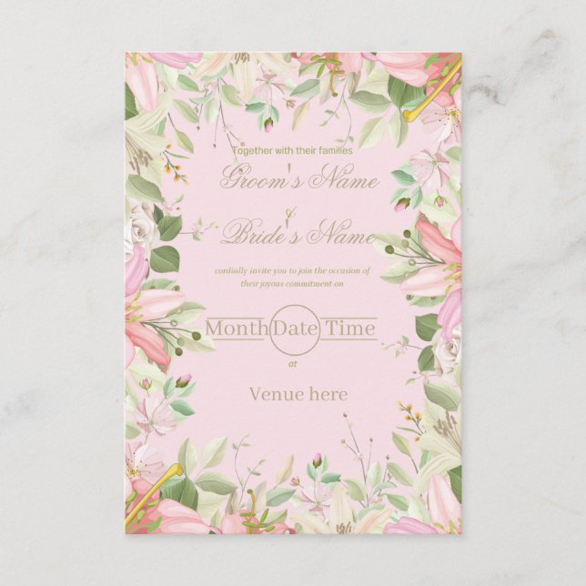 Convite de Noivado Floral Elegante (Frente)