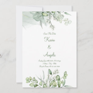 Convite de Noivado Floral Elegante Verde para Salv
