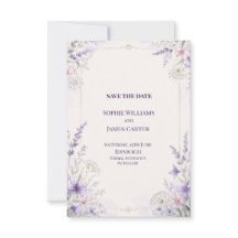 Convite de Noivado Floral Roxo ao Luar Salve a Dat