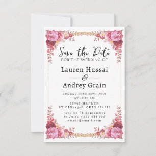 Convite de Noivado Floral "Save the Date"