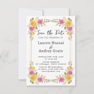 Convite de Noivado Floral "Save the Date"
