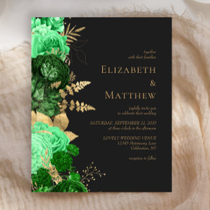 Convite de Noivado Floral Verde Dourado Orçamento 