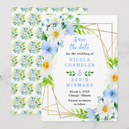 Convite de Noivado Forget Me Nots e Margaridas