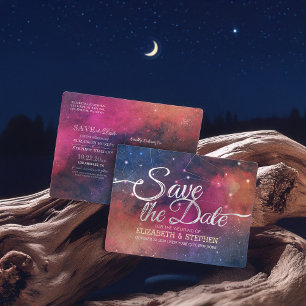 Convite de Noivado Galáxia Nebulosa Constelações