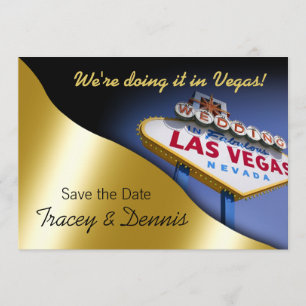 Convite de Noivado Las Vegas Salve a Data