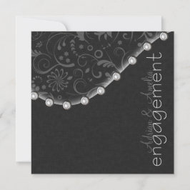 Convite de Noivado Pérola Quadrada