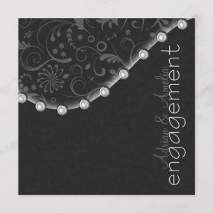 Convite de Noivado Pérola Quadrada