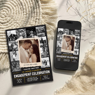 Convite de Noivado Personalizado, Colagem de Fotos