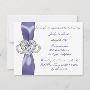 Convite de Noivado Purple Blue Infinity Heart Part