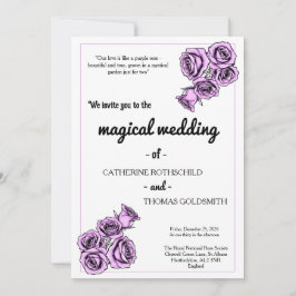 Convite de Noivado Rosa Roxa Mística
