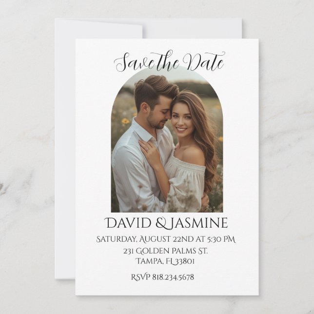 Convite de Noivado Save the Date (Frente)