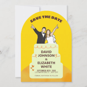 Convite de Noivado Save the Date – Amarelo Ousado