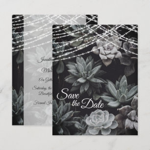 Convite de Noivado Save the Date com Suculentas e 