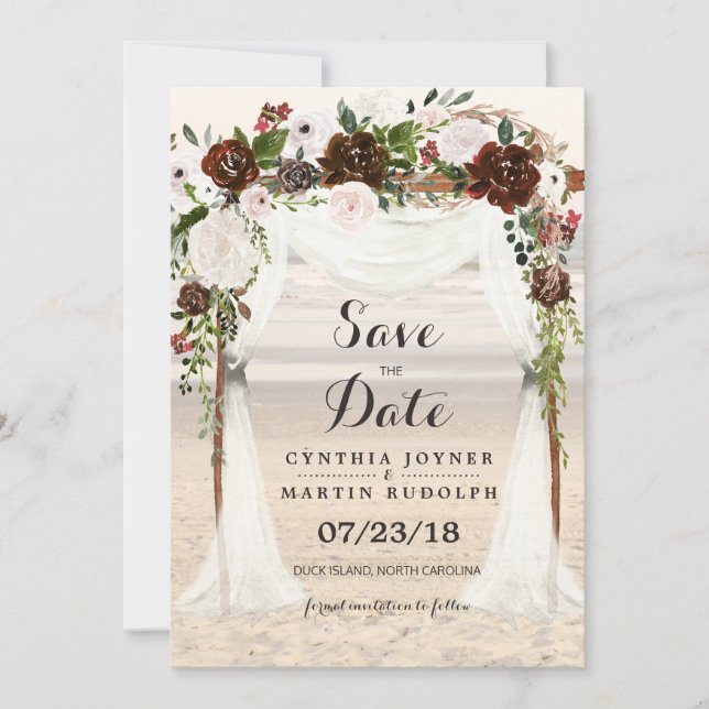 Convite de Noivado Save the Date de Casamento na Á (Frente)