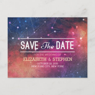 Convite de Noivado Save The Date Galáxia Nebulosa 