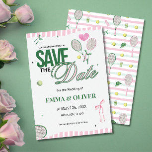 Convite de Noivado Tennis Love Save the Date
