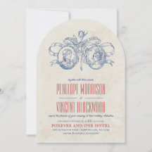 Convite de Noivado Vintage Cameo Love