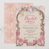 Convite de Noivado Vintage Shabby Chic