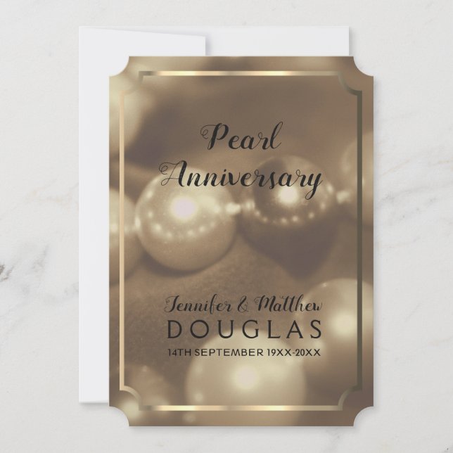 Convite de Nostalgia para Bodas de Pérola (30 anos (Frente)
