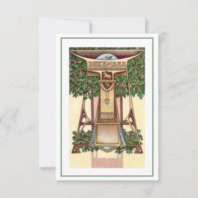 Convite de Nouveau dezembro de capricorn zodiac (Frente)