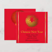 Convite de Novos Lanternas Vermelhas Chinesas