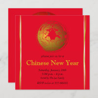 Convite de Novos Lanternes Vermelhos Chineses