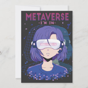 Convite de óculos de realidade virtual de menina d