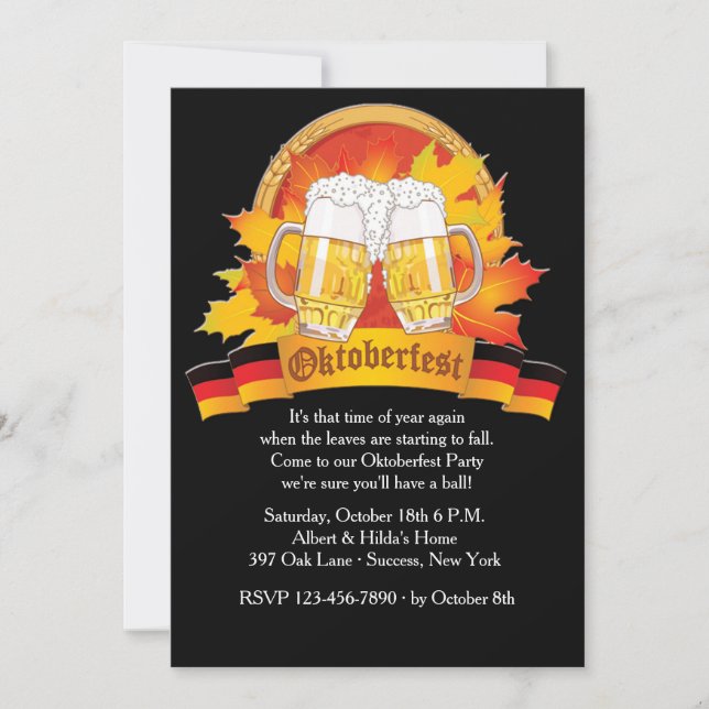 Convite de Oktoberfest da queda (Frente)