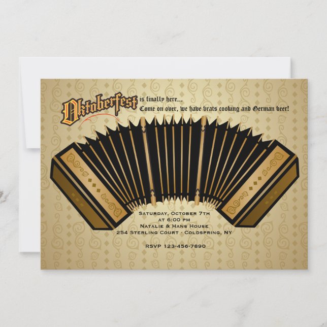 Convite de Oktoberfest do acordeão (Frente)