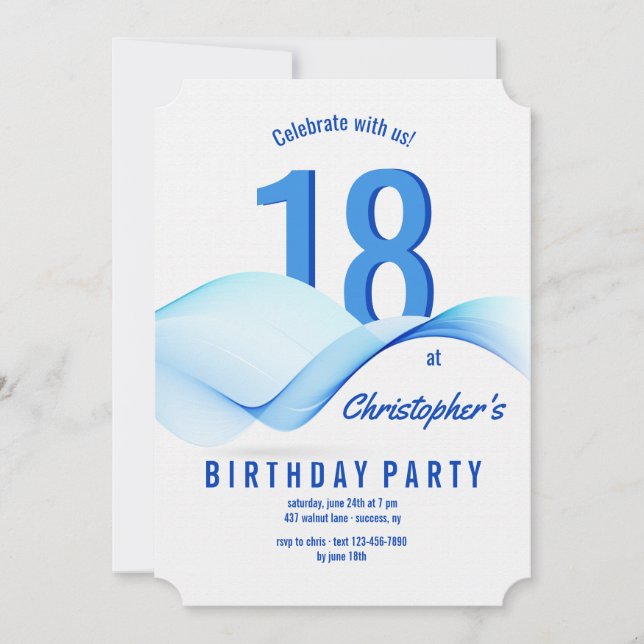 Convite de Ondas Azuis (Frente)