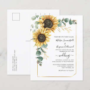 Convite de Orçamento de Casamento com Girassol Flo