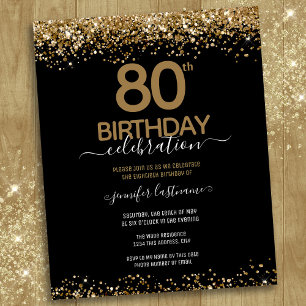 Convite de Orçamento de Festa de aniversário 80