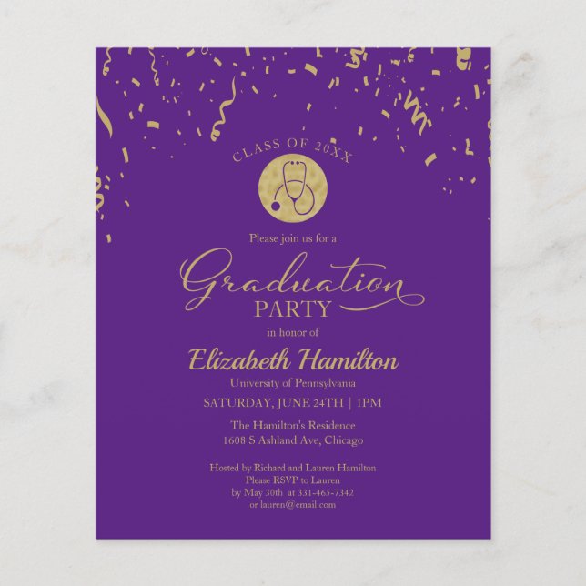 Convite de Orçamento de Festa de Formando Escolar  (Frente)