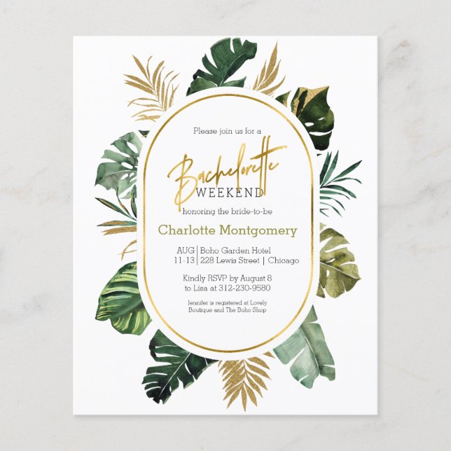 Convite de orçamento de itinerário de fim de seman (Frente)