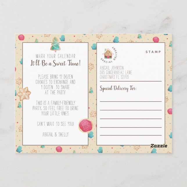 Convite de Orçamento do Partido de Bolachas de Nat (Verso)