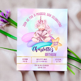 Convite de orçamento para aniversário de unicórnio